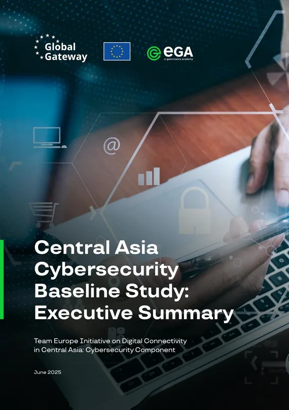 Cover of the “TSARKA in the EU review of cybersecurity in Central Asia” report